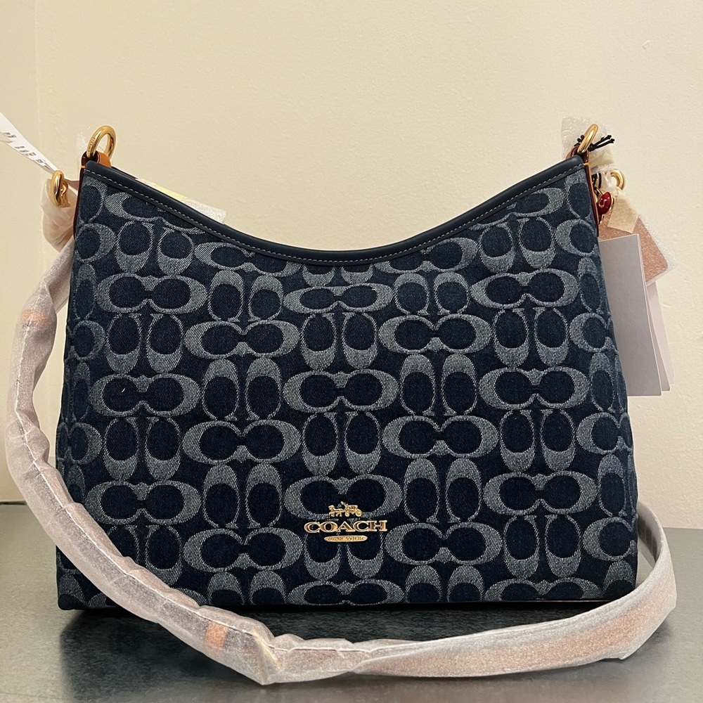 Coach Small Laurel Signature Denim Shoulder Bag